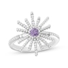 Thumbnail Image 1 of Wicked: For Good Glinda Wand Amethyst & Lab-Grown Diamond Ring 1/10 ct tw Sterling Silver