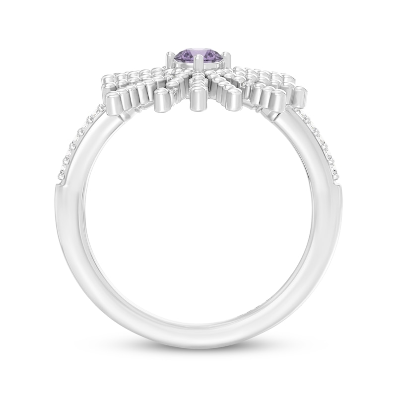 Main Image 3 of Wicked: For Good Glinda Wand Amethyst & Lab-Grown Diamond Ring 1/10 ct tw Sterling Silver