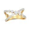 Thumbnail Image 1 of Diamond Crisscross Orbit Fashion Ring 1/2 ct tw 10K Yellow Gold