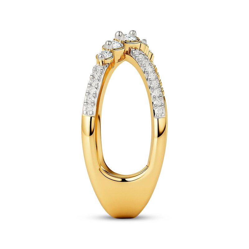 Main Image 2 of Diamond Crisscross Orbit Fashion Ring 1/2 ct tw 10K Yellow Gold