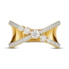 Thumbnail Image 4 of Diamond Crisscross Orbit Fashion Ring 1/2 ct tw 10K Yellow Gold
