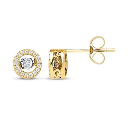 Unstoppable Love 1/6 ct tw Earrings 10K Yellow Gold