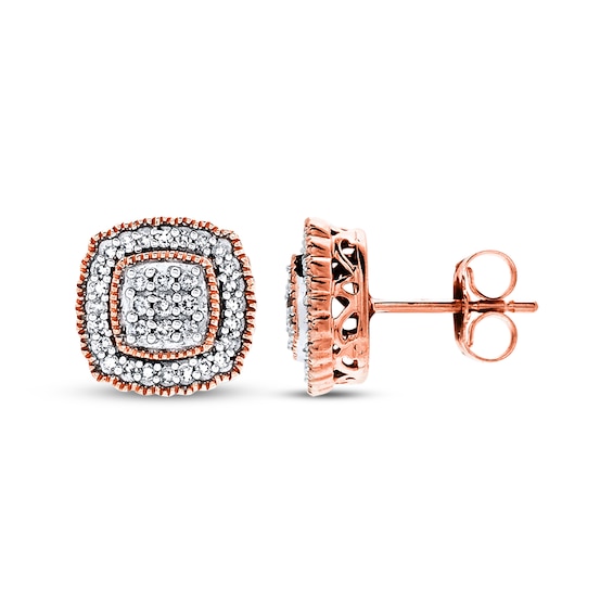 Diamond Earrings 1/4 ct tw 10K Rose Gold