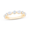 Thumbnail Image 1 of Now + Forever Lab-Grown Diamonds Pear-Shaped & Round-Cut Anniversary Ring 1 ct tw 14K Yellow Gold