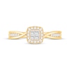 Thumbnail Image 3 of Now + Forever Princess-Cut Quad Diamond Halo Engagement Ring 1/3 ct tw 10K Yellow Gold