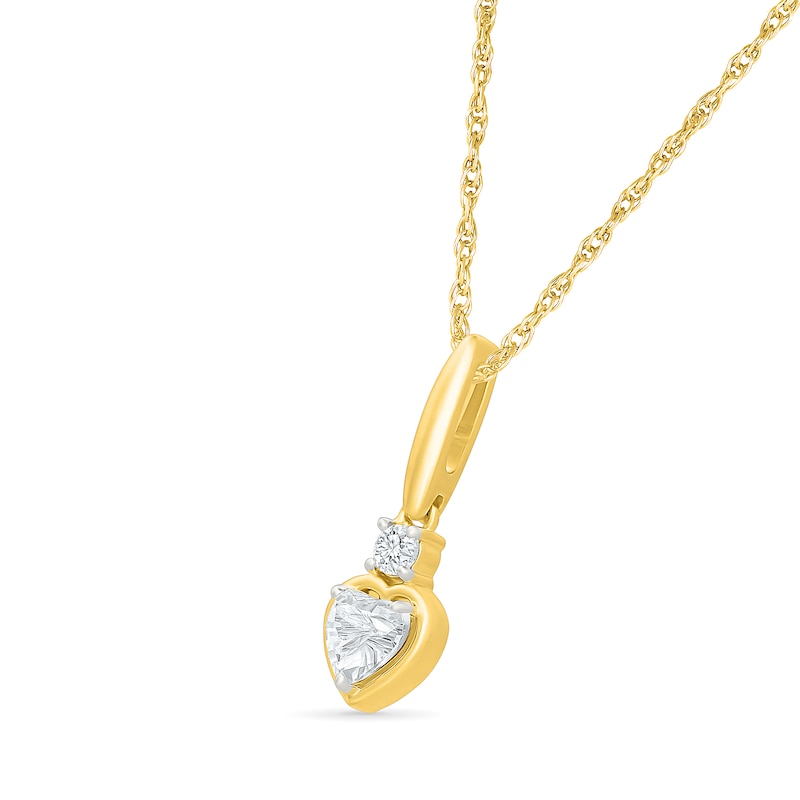 Main Image 2 of KAY Lab-Grown Diamonds Heart-Shaped Drop Necklace 1/2 ct tw 10K Yellow Gold 18"