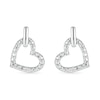 Thumbnail Image 1 of Diamond Accent Slanted Open Heart Stud Earrings Sterling Silver