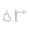 Thumbnail Image 3 of Diamond Accent Slanted Open Heart Stud Earrings Sterling Silver