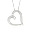 Thumbnail Image 1 of Diamond Accent Slanted Open Heart Necklace Sterling Silver