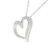 Thumbnail Image 2 of Diamond Accent Slanted Open Heart Necklace Sterling Silver