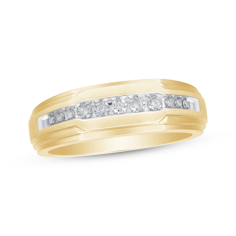 Main Image 1 of Now + Forever Men's Diamond Wedding Ring 1/4 ct tw 10K Yellow Gold