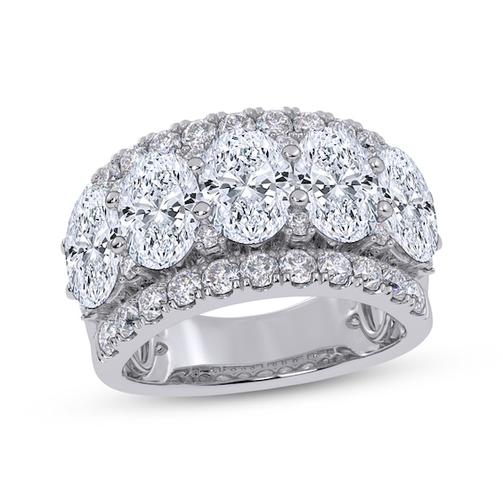 Now + Forever Lab-Grown Diamonds Oval-Cut Anniversary Ring 4 ct tw 14K White Gold