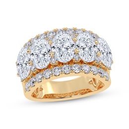 Now + Forever Lab-Grown Diamonds Oval-Cut Anniversary Ring 4 ct tw 14K Yellow Gold