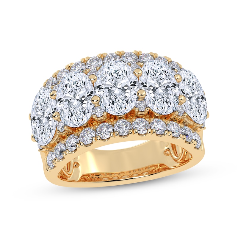 Main Image 1 of Now + Forever Lab-Grown Diamonds Oval-Cut Anniversary Ring 4 ct tw 14K Yellow Gold