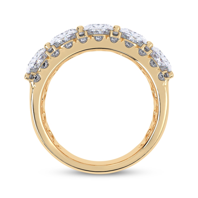 Main Image 3 of Now + Forever Lab-Grown Diamonds Oval-Cut Anniversary Ring 4 ct tw 14K Yellow Gold
