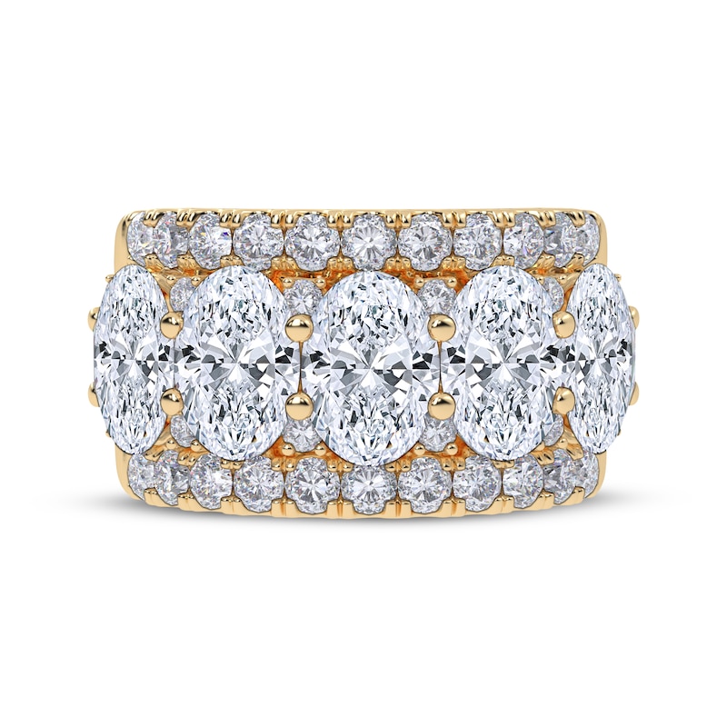 Main Image 4 of Now + Forever Lab-Grown Diamonds Oval-Cut Anniversary Ring 4 ct tw 14K Yellow Gold