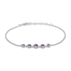 Thumbnail Image 2 of Amethyst Five-Stone Bracelet Sterling Silver 7"