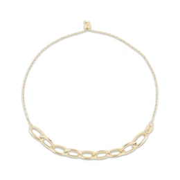 Paperclip Chain Bolo Bracelet Hollow 10K Yellow Gold 9.25"