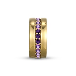 STUDIO BY KAY Amethyst Center Stripe Rondelle Charm 24K Yellow Gold Vermeil Sterling Silver