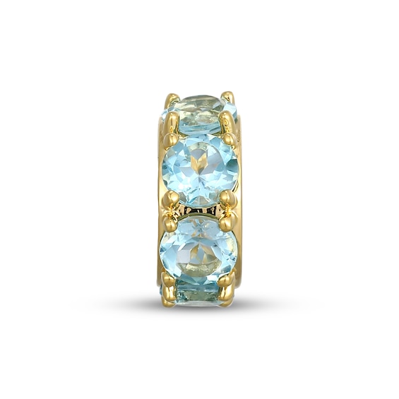STUDIO BY KAY Swiss Blue Topaz Rondelle Charm 24K Yellow Gold Vermeil Sterling Silver