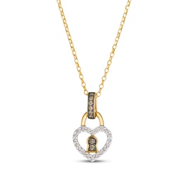 Le Vian Diamond Heart Lock Necklace 1/3 ct tw 14K Honey Gold 19"