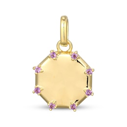 STUDIO BY KAY Amethyst Octagon Charm 24K Yellow Gold Vermeil Sterling Silver