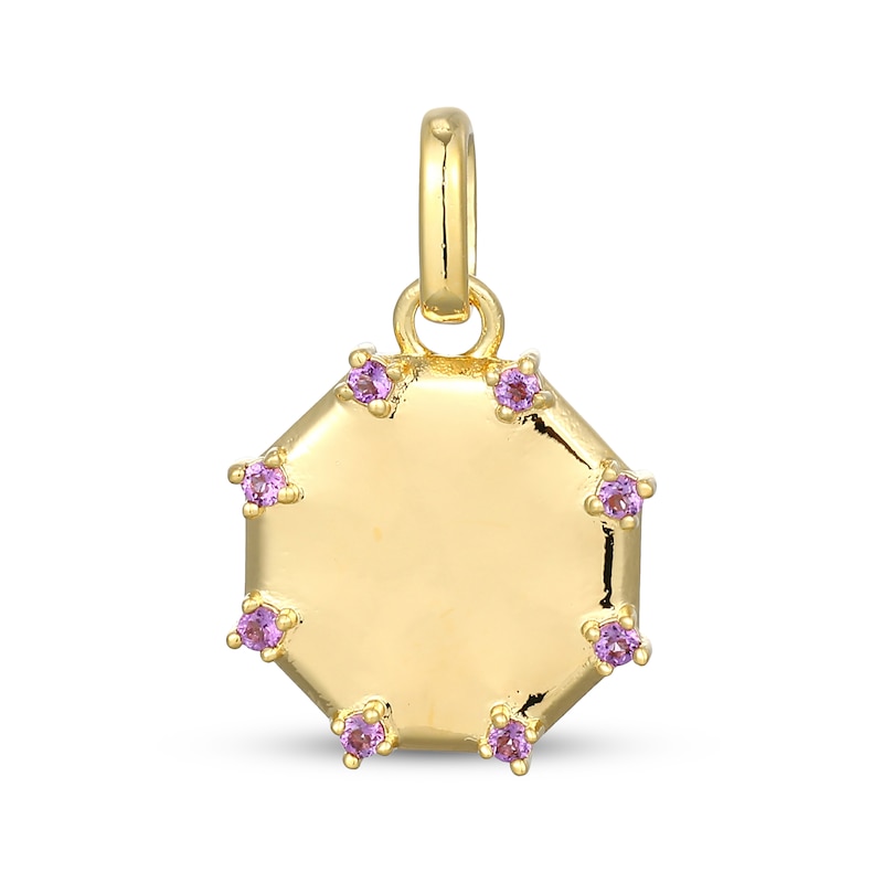 Main Image 1 of STUDIO BY KAY Amethyst Octagon Charm 24K Yellow Gold Vermeil Sterling Silver