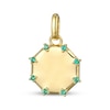 Thumbnail Image 1 of STUDIO BY KAY Lab-Created Emerald Octagon Charm 24K Yellow Gold Vermeil Sterling Silver