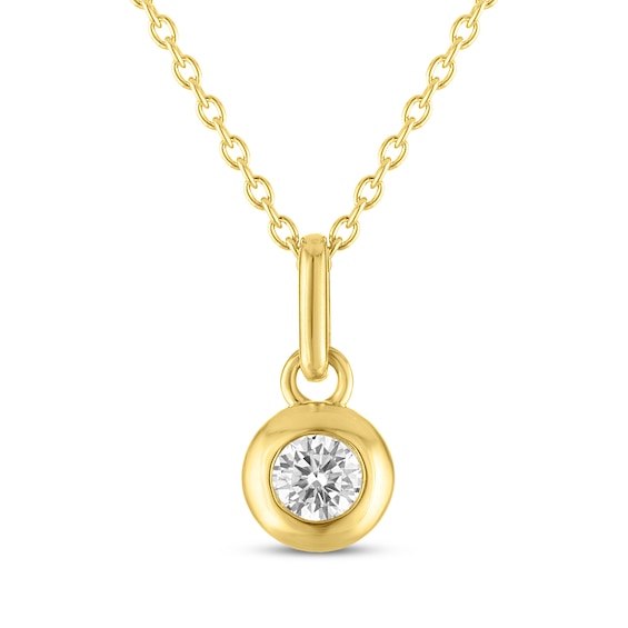 STUDIO BY KAY Lab-Grown Diamond Solitaire Necklace 1/5 ct tw 24K Yellow Gold Vermeil Sterling Silver 18" (F/SI2)