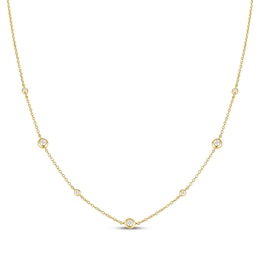 STUDIO BY KAY Lab-Grown Diamond Station Necklace 1/4 ct tw 24K Yellow Gold Vermeil Sterling Silver 7.5"