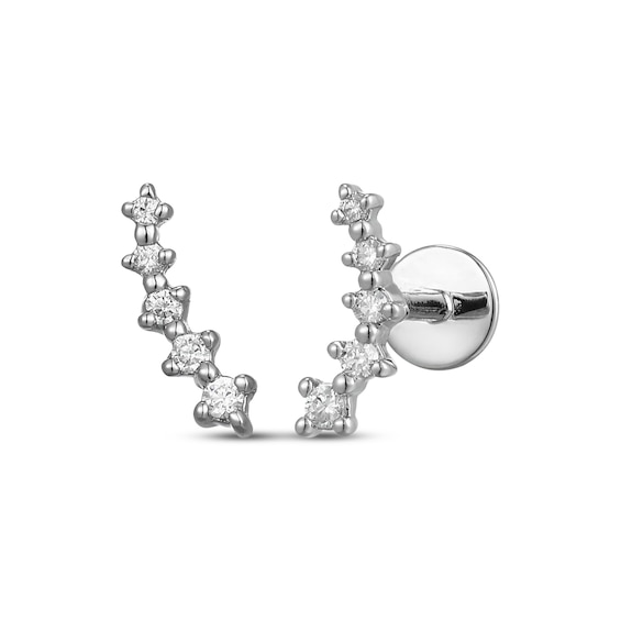 Rocksbox The Gia Lab-Grown Diamond Curved Climber Stud Earrings 1/20 ct tw Sterling Silver