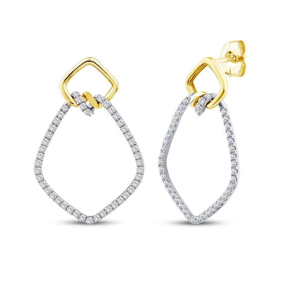 KAY Lab-Grown Diamonds Geometric Drop Earrings 1/2 ct tw 10K Yellow Gold & Sterling Silver