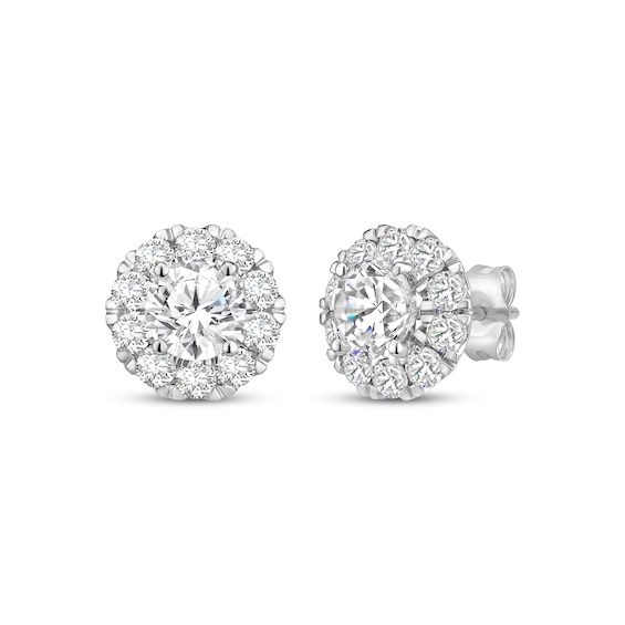 KAY Lab-Grown Diamonds Halo Stud Earrings 3 ct tw 10K White Gold