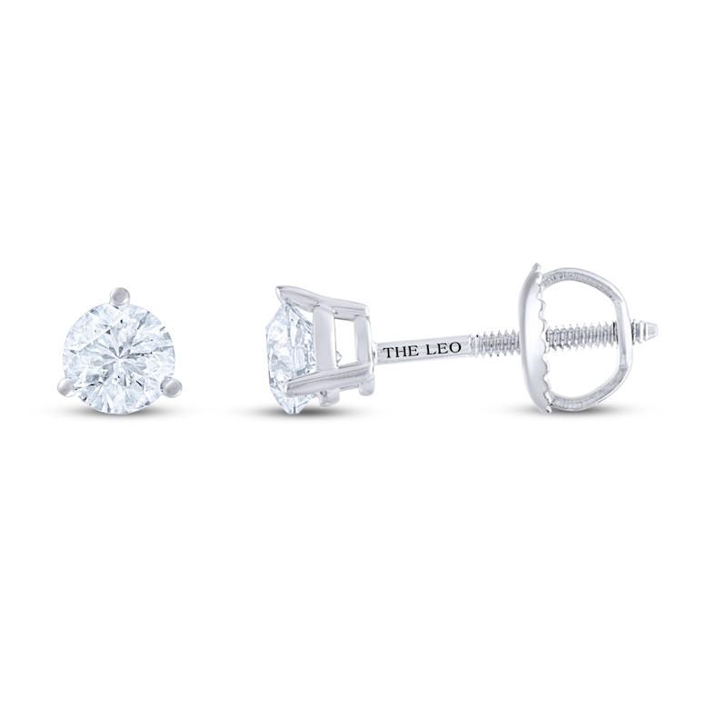 Main Image 2 of THE LEO Diamond Earrings 3/4 ct tw Round-cut 14K White Gold (I/I1)