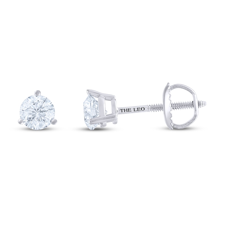 THE LEO Diamond Earrings 3/4 ct tw Round-cut 14K White Gold (I/I1)