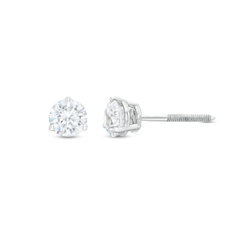 Main Image 1 of THE LEO Diamond Earrings 1 ct tw Round-cut 14K White Gold (I/I1)