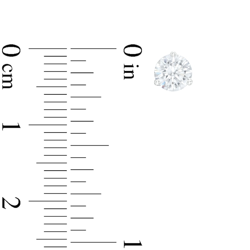 Main Image 2 of THE LEO Diamond Earrings 1 ct tw Round-cut 14K White Gold (I/I1)