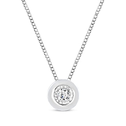Diamond Necklace 1/20-Carat Round-cut Sterling Silver 18&quot;