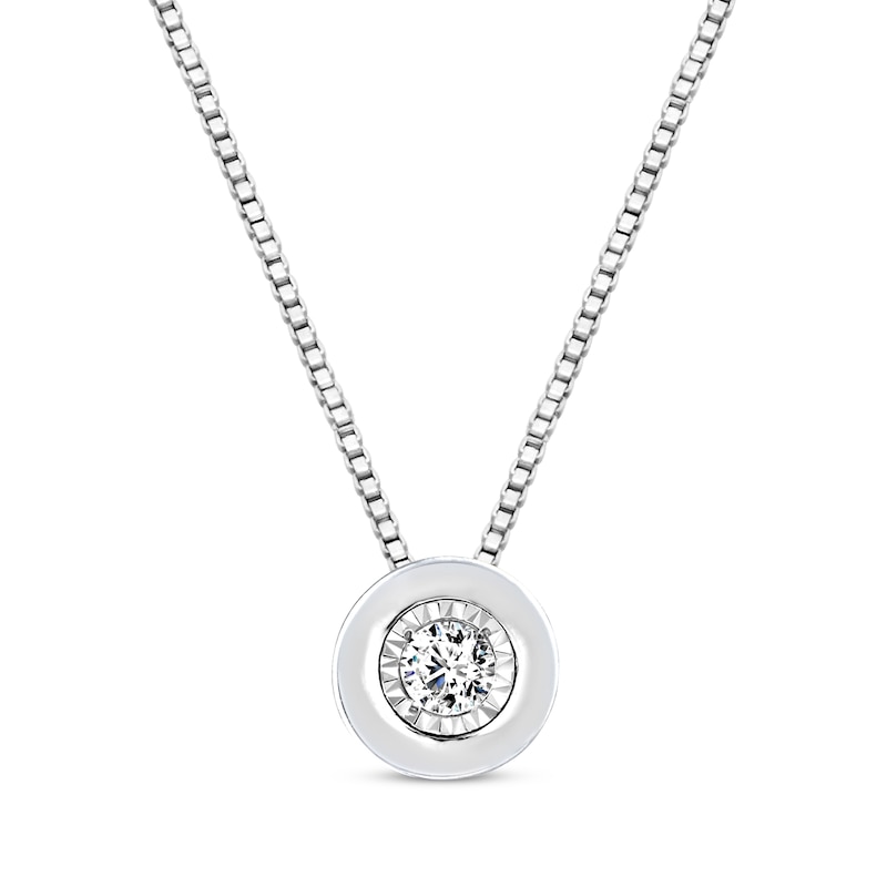 Diamond Necklace 1/20 ct tw Round-cut Sterling Silver 18" (I/I3)