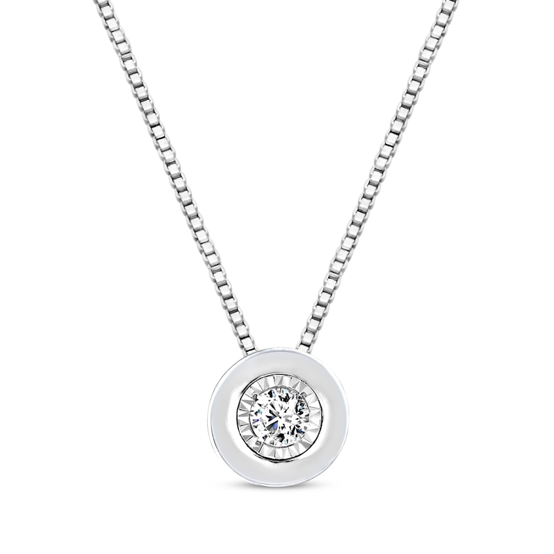 Main Image 1 of Diamond Necklace 1/20 ct tw Round-cut Sterling Silver 18&quot; (I/I3)