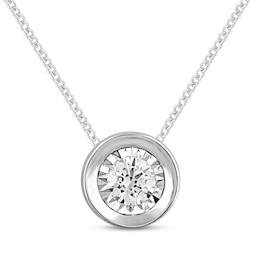 Diamond Necklace 1/6 Carat Round-cut 10K White Gold