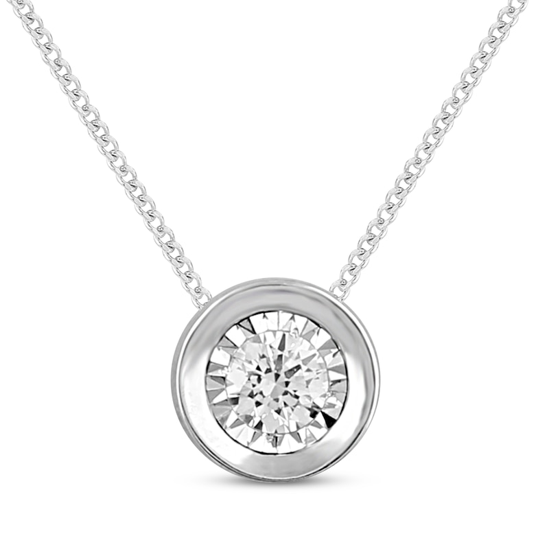 Main Image 1 of Diamond Necklace 1/6 ct tw Round-cut 10K White Gold (I/I3)