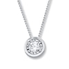 Thumbnail Image 1 of Diamond Solitaire Necklace 1/4 Carat 10K White Gold (I/I2)