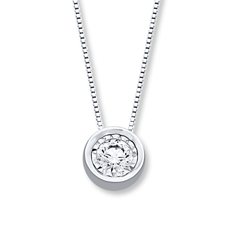 Diamond Solitaire Necklace 1 2 Carat 10k White Gold Kay - Canadian Ice Floating Diamond Pendant