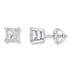 Thumbnail Image 0 of Certified Diamond Earrings 1 ct tw Princess-cut 18K Gold (I/I1)