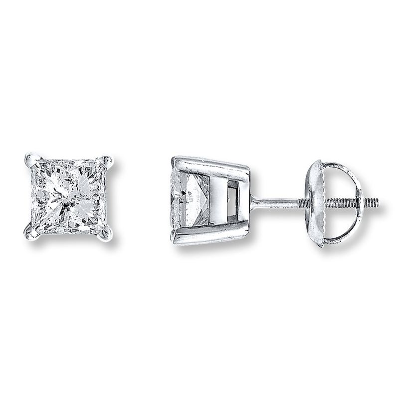 Certified Diamond Earrings 1 ct tw Princess-cut 18K Gold
