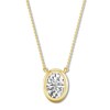 Oval Diamond Solitaire Necklace 1/5 cttw 14K Yellow Gold 18"
