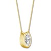 Oval Diamond Solitaire Necklace 1/5 cttw 14K Yellow Gold 18"
