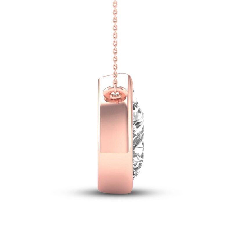 Pear-Shaped Diamond Solitaire Necklace 1/2 ct tw 14K Rose Gold 16"