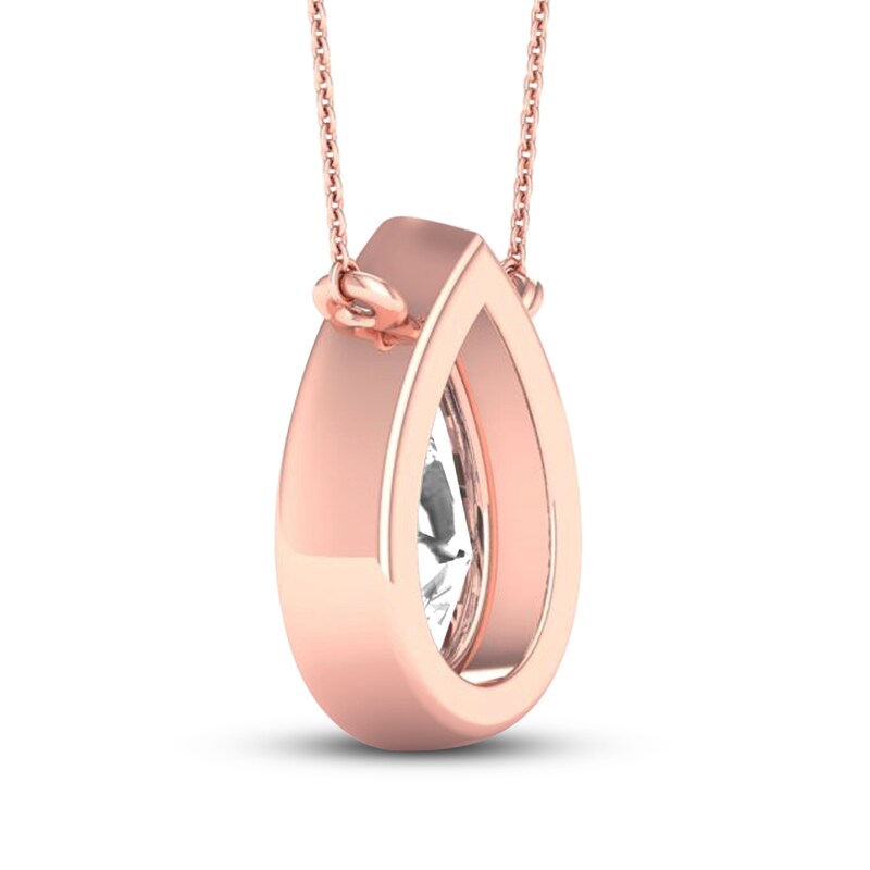 Pear-Shaped Diamond Solitaire Necklace 1/2 ct tw 14K Rose Gold 16"